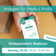 findependent: Webinar Anlegen für Halbprofis Banner